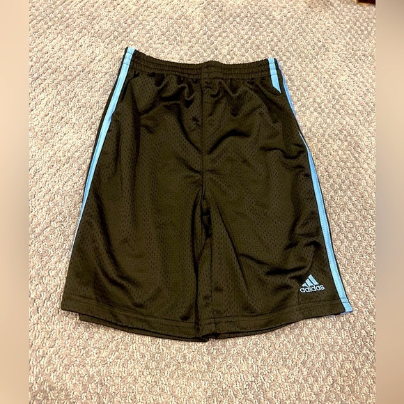 adidas Other - Adidas Black mesh Shorts with light Blue Stripes